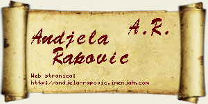 Anđela Rapović vizit kartica